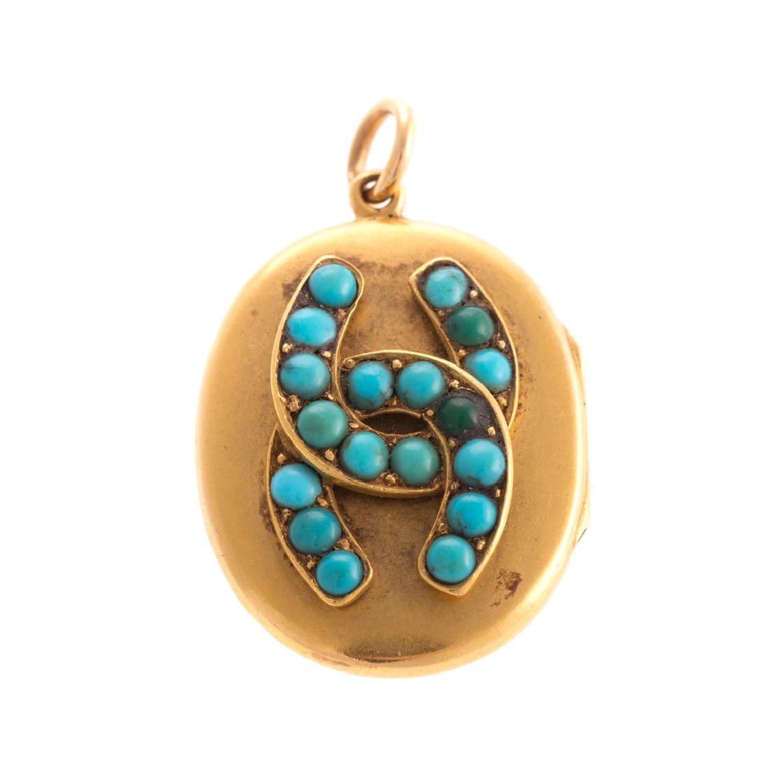 A Lady's Equestrian Locket in 14K Gold (1 of 3)