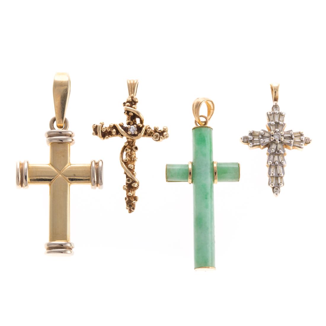 A Collection of Lady's Gold Cross Pendants (1 of 3)