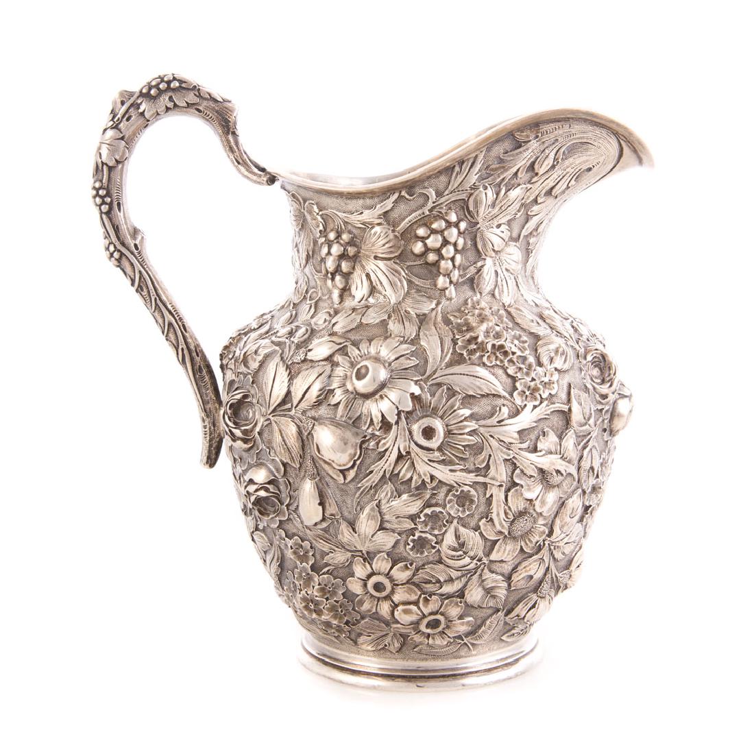 A Very Fine repousse sterling water pitcher (1 of 8)