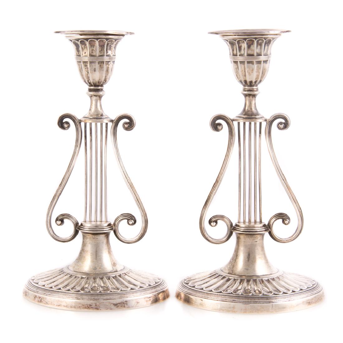 Pair Edward VII sterling candlesticks (1 of 5)