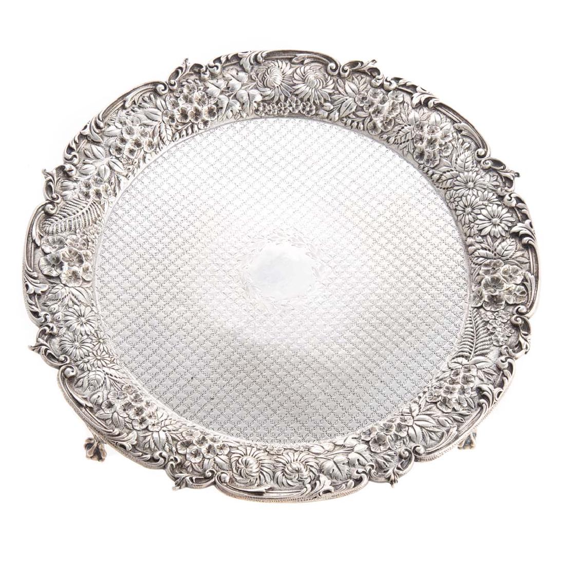 Kirk repousse sterling footed salver (1 of 4)