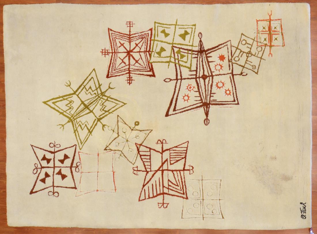 Olga Fisch Folklore carpet, approx. 7.10 x 10.9 (1 of 6)