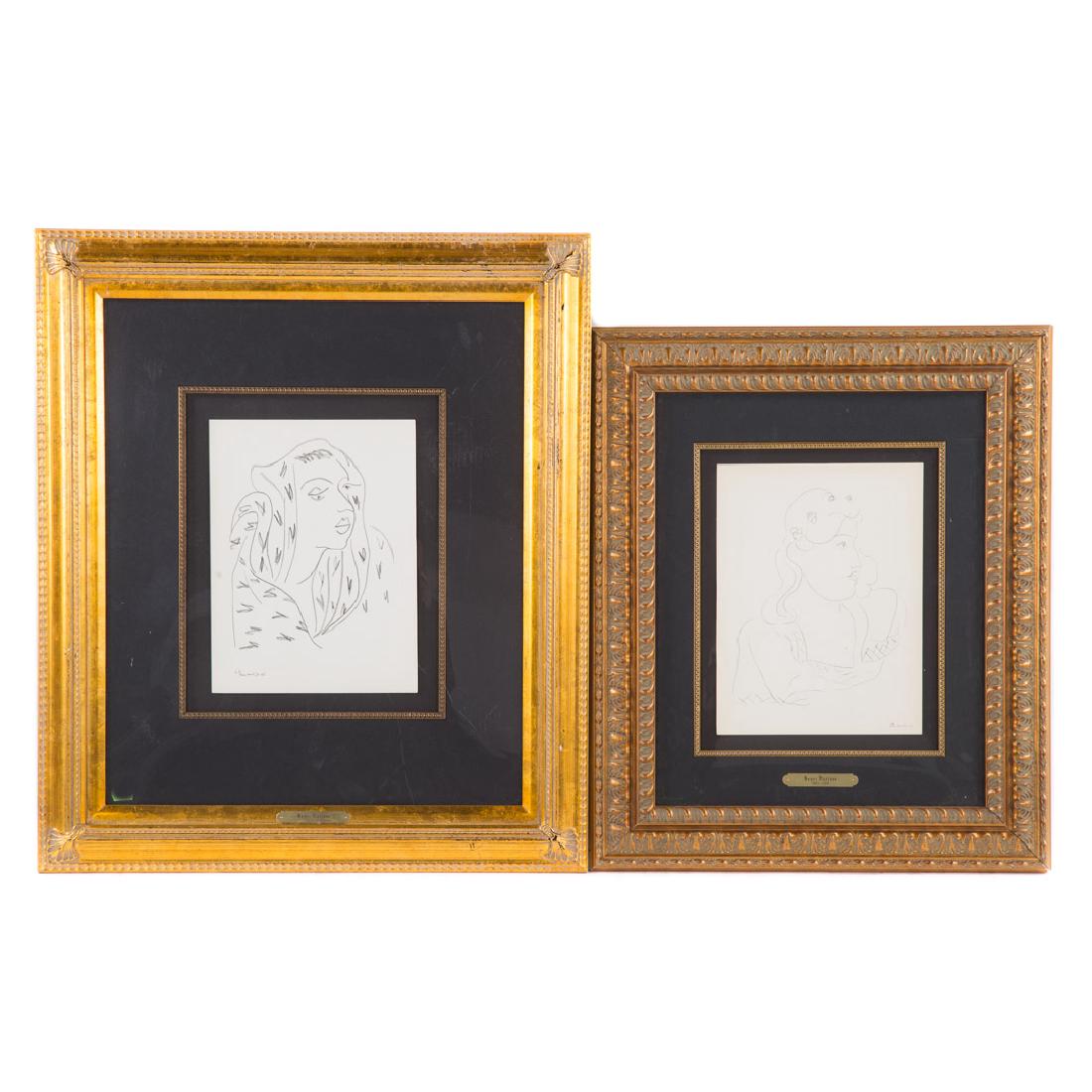 After Henri Matisse. Two Portraits, offset lithos (1 of 6)