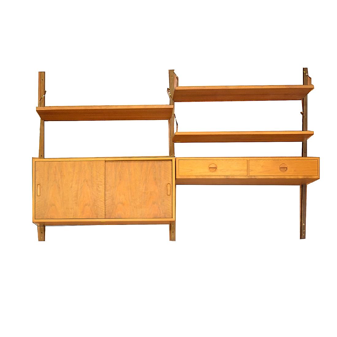 Danish Mid-Century Modern wall shelving unit (1 of 6)