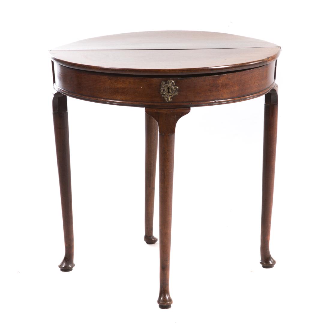 Queen Anne style mahogany double flip-top table (1 of 4)