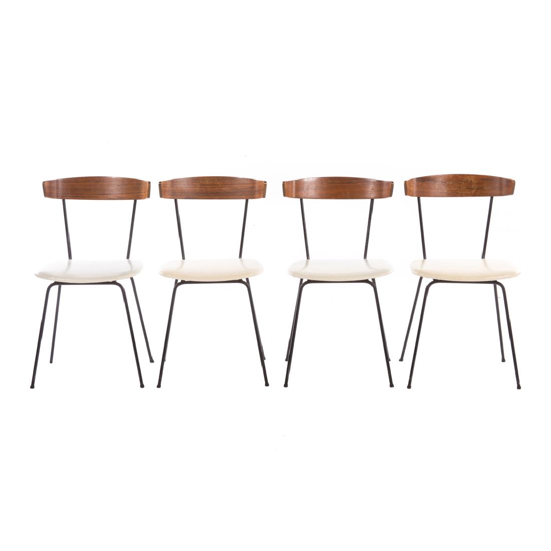 Five Paul McCobb style metal & wood dining chairs (1 of 5)