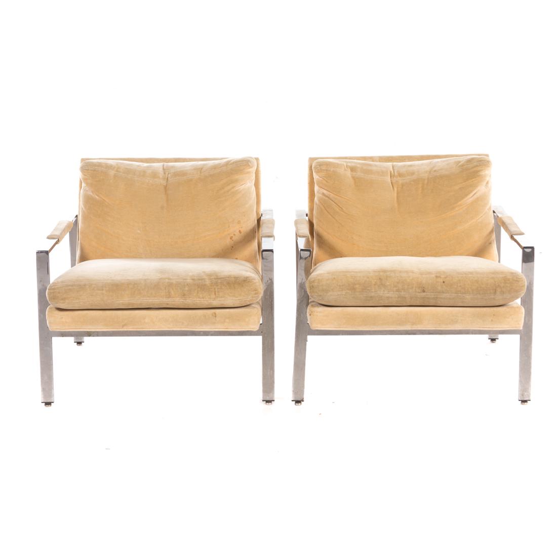 Pair Thayer Coggin chrome lounge chairs (1 of 6)