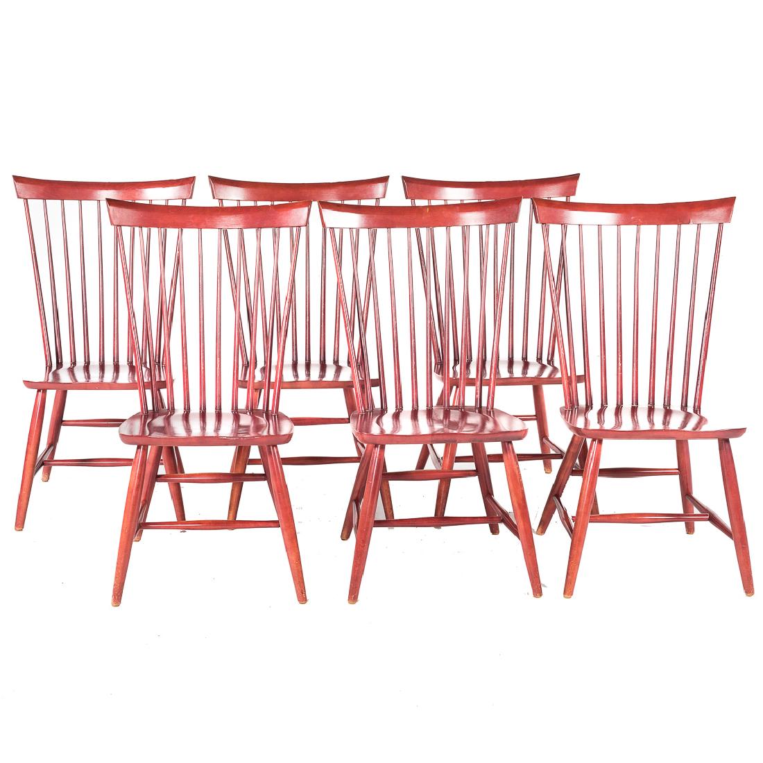 Six Ethan Allen Berkshire Windsor Dining Chairs