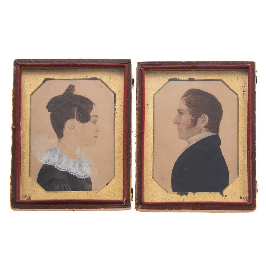 Pair American School portrait miniatures (1 of 4)