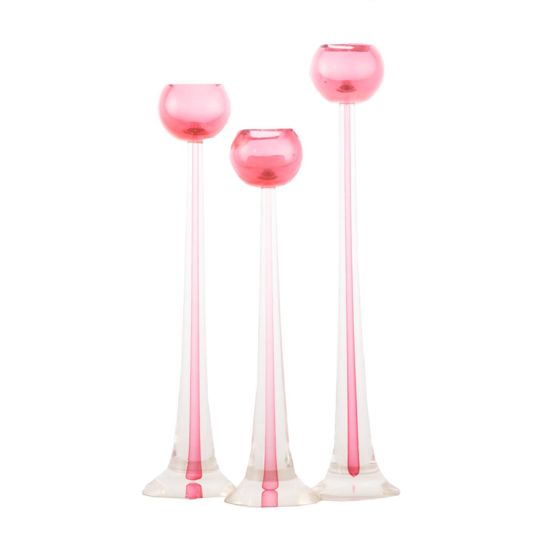 Giuliano Tosi. Set of three art glass candlesticks (1 of 5)