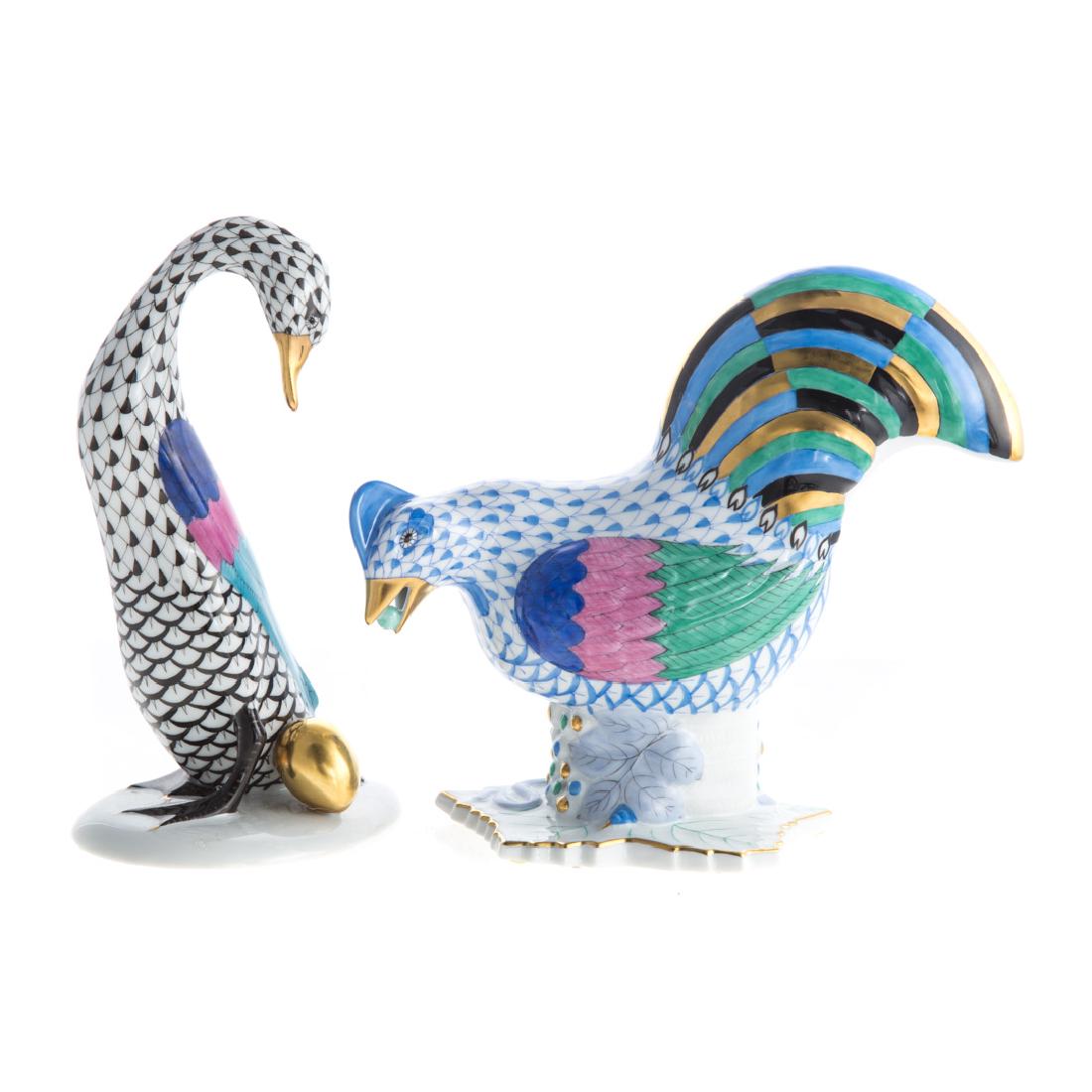 Herend porcelain rooster and golden goose (1 of 4)