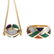 A Lady's Gemstone Inlay Ring & Pendant in 14K Gold - 2