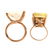 A Pair of 14K Green Citrine Rings - 4