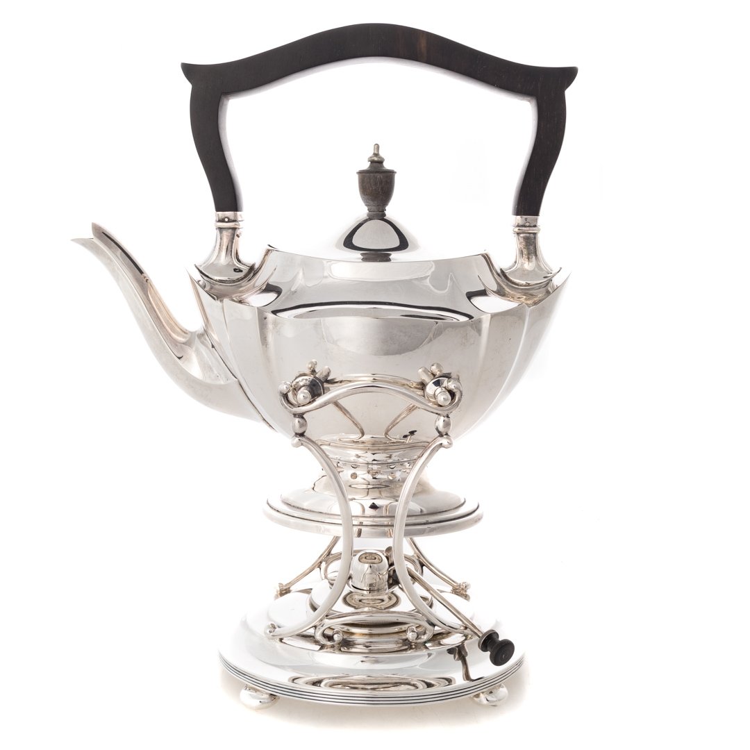 Gorham sterling hot water kettle, stand & burner (1 of 7)