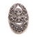 Art Nouveau repousse sterling whiskey flask