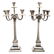 Pair of Posen silver five-light candelabra