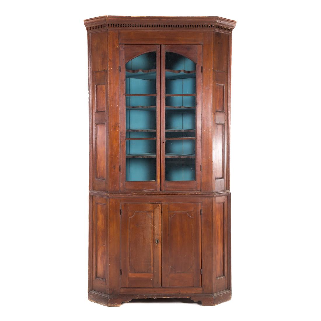 American Chippendale cherrywood corner cupboard (1 of 4)