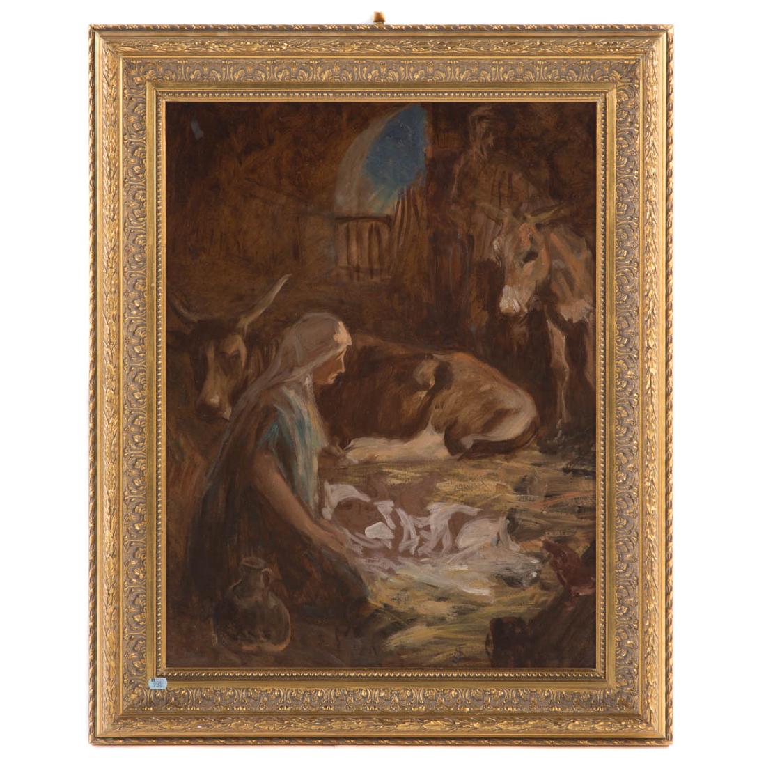 Jan Styka. The Nativity, oil on board (1 of 4)