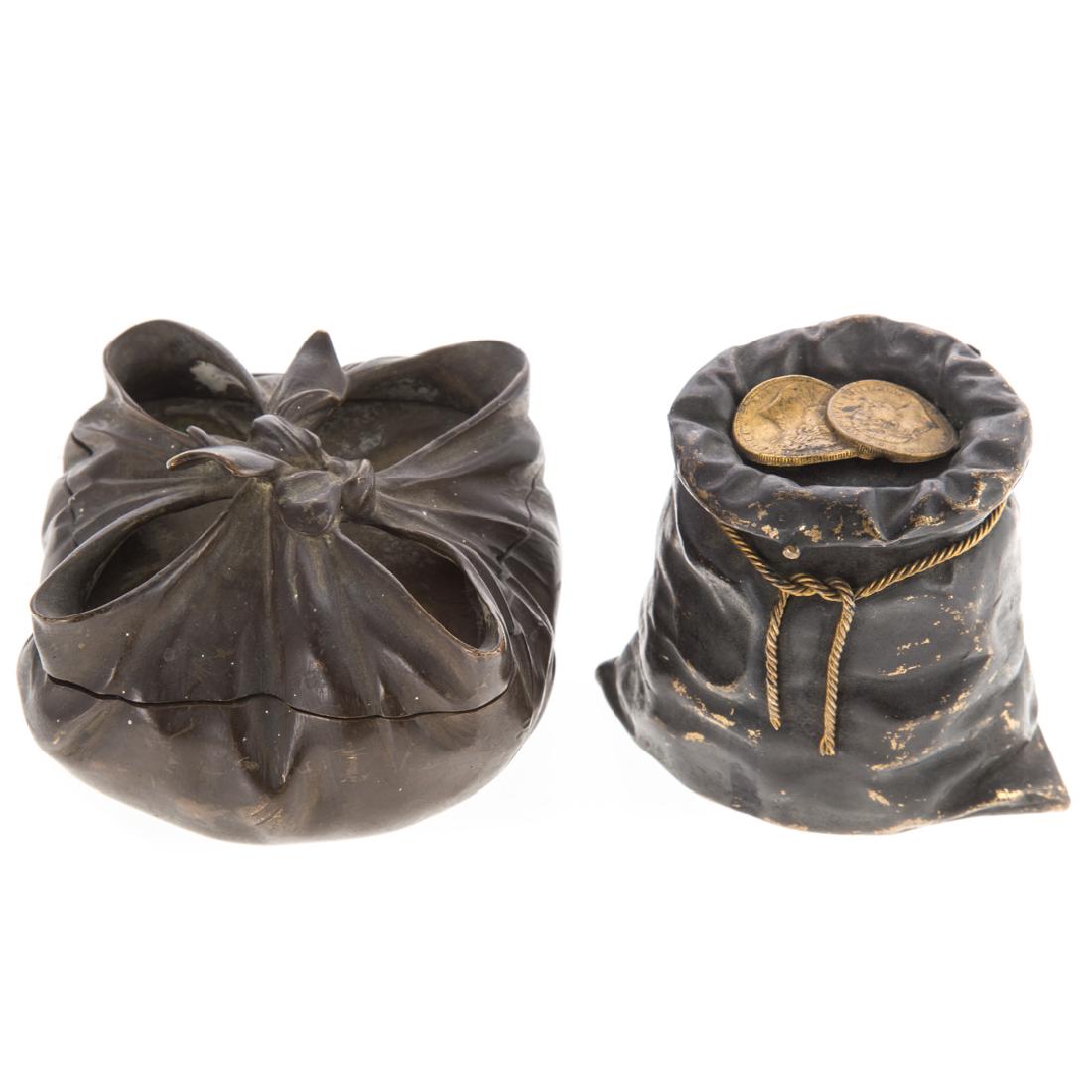 Bronze and brass sack-form match safes (1 of 4)