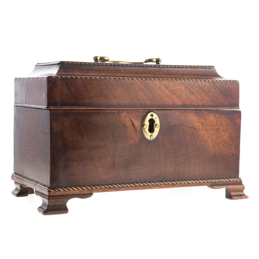 George III Chippendale mahogany tea caddy (1 of 3)