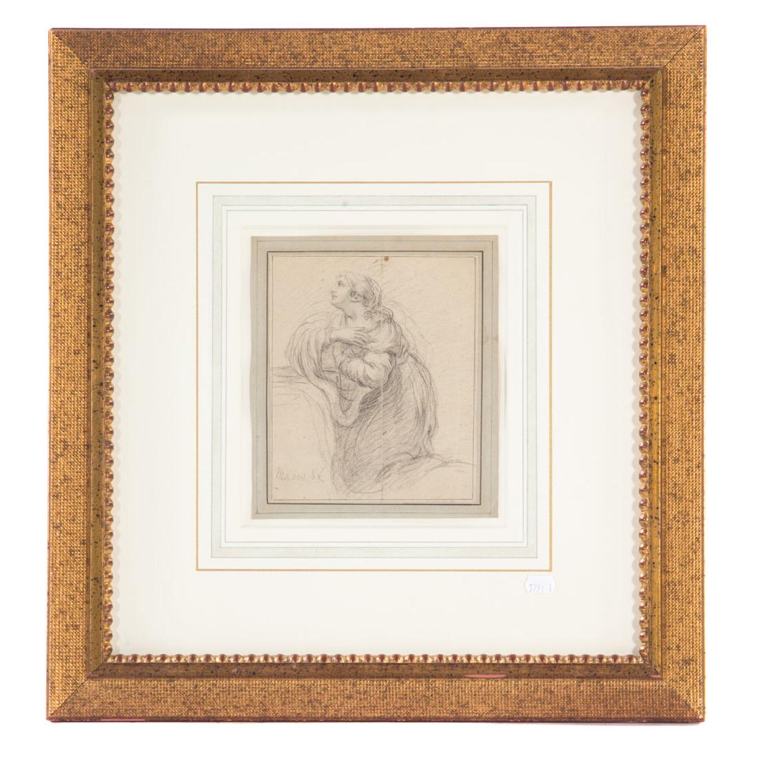 Italian School, 17th c. Madonna Annunciate, chalk (1 of 4)