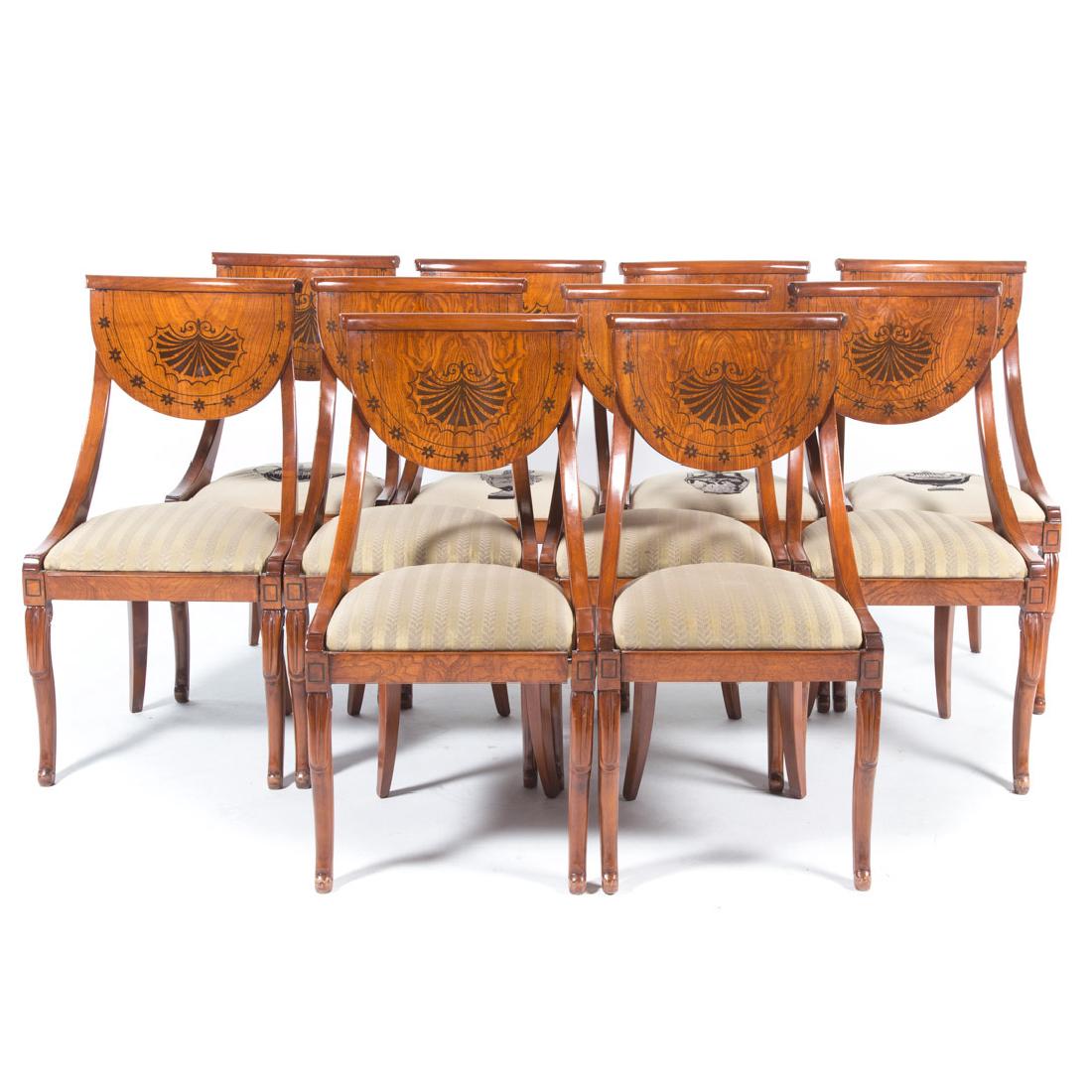 10 Italian Biedermeier style stained ash chairs (1 of 9)