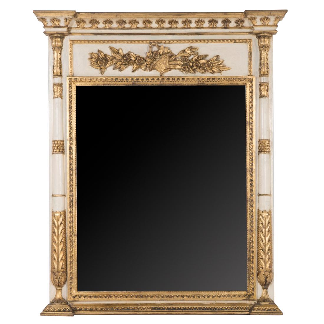 Italian Louis XVI style painted & gilt trumeau (1 of 5)