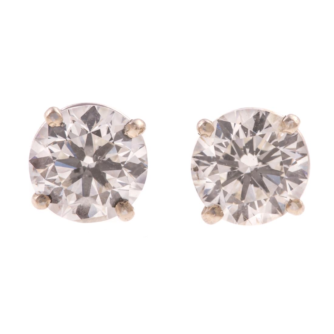 A Pair of 2.01 tcw Diamond Studs in 14K White Gold (1 of 3)