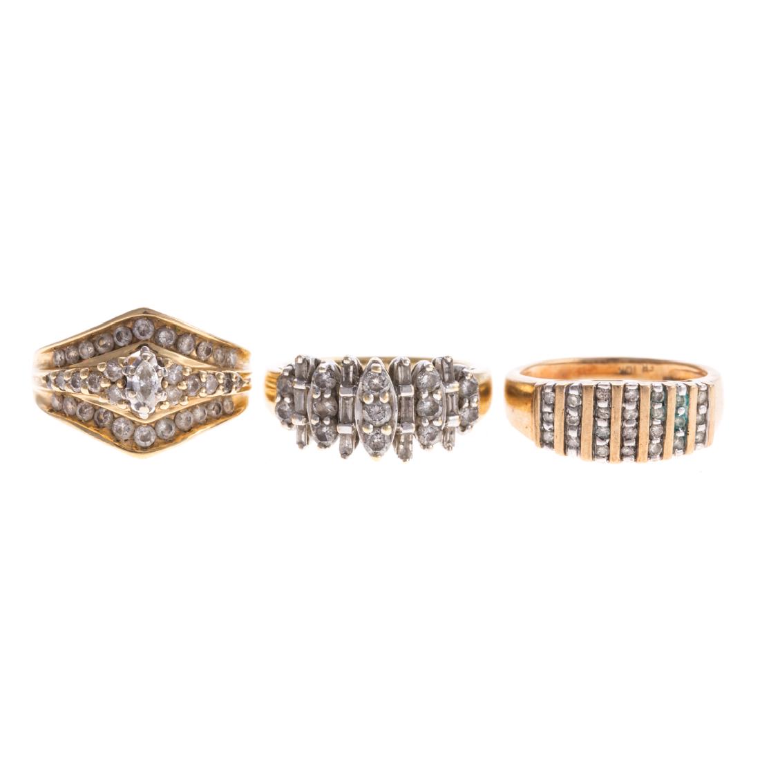 A Trio of Lady's Diamond Bands in Gold (1 of 6)