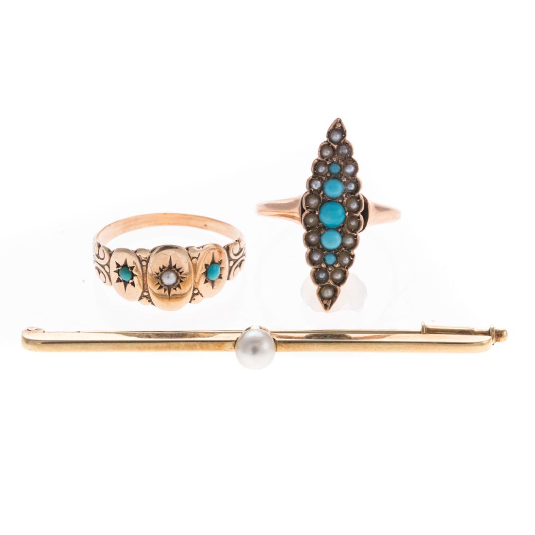 A Collection of Turquoise & Seed Pearl Jewelry (1 of 4)