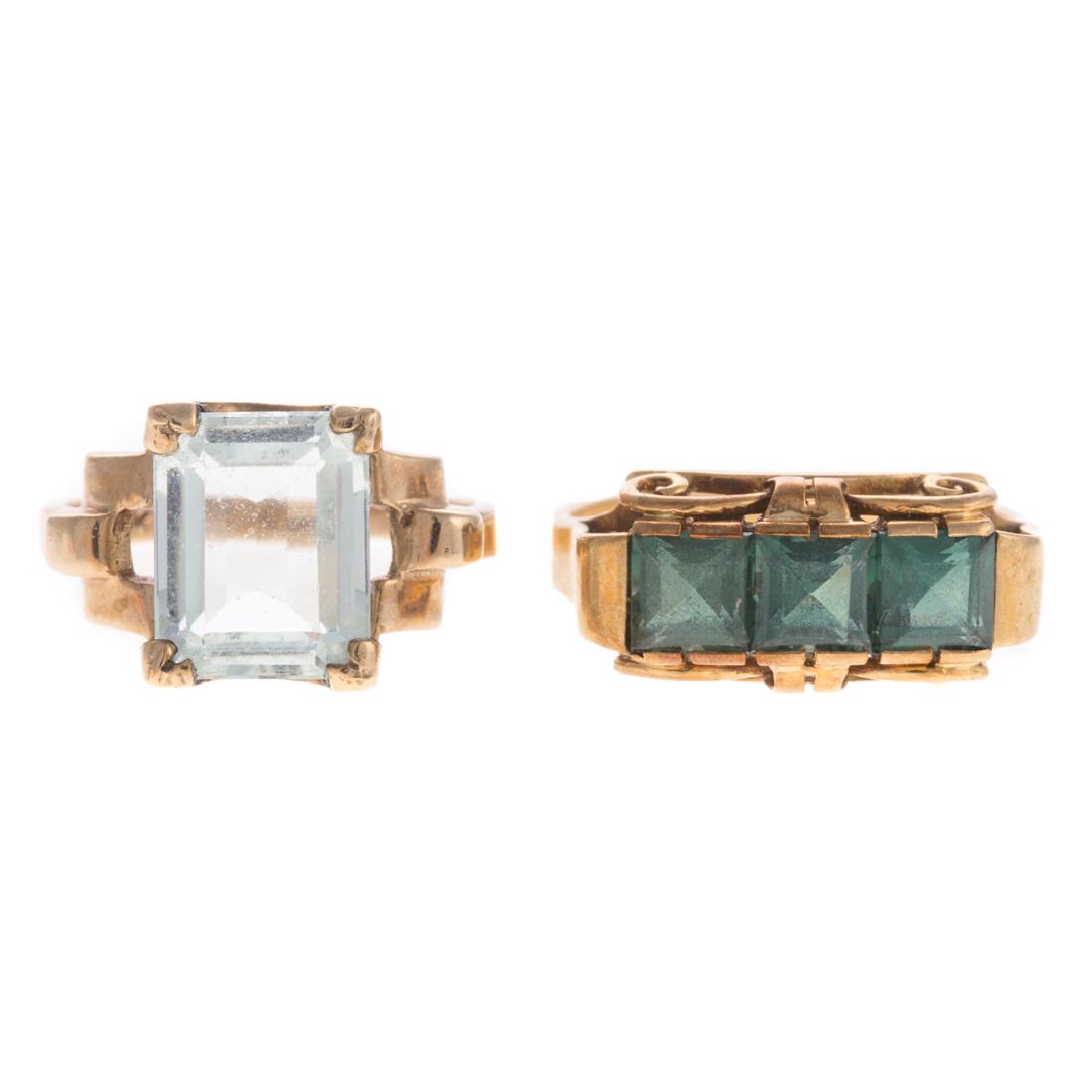 A Pair of Gemstone Rings in Gold (1 of 6)