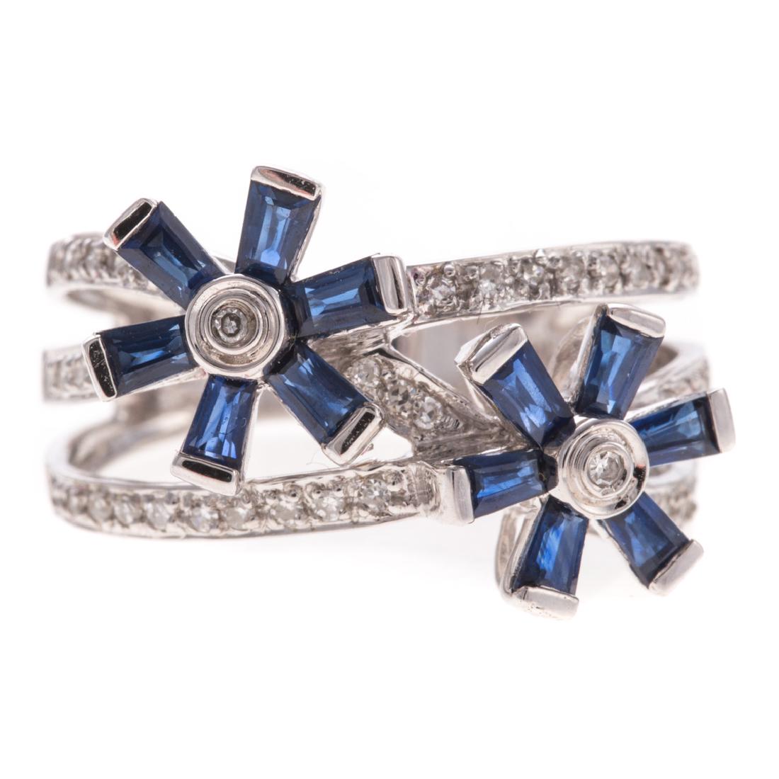 A Lady's Sapphire & Diamond Ring in 14K Gold (1 of 5)