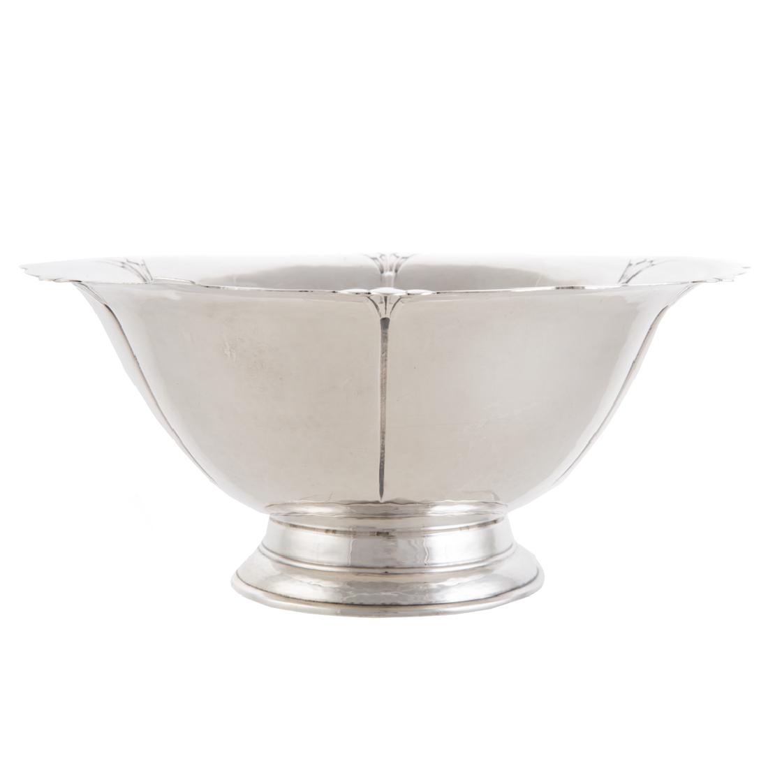 Georg Jensen style hammered sterling center bowl (1 of 4)