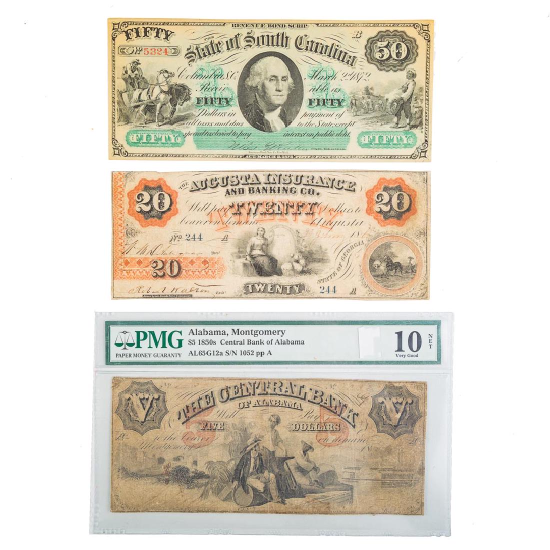 [US[ Three Southern Obsolete Notes (1 of 2)