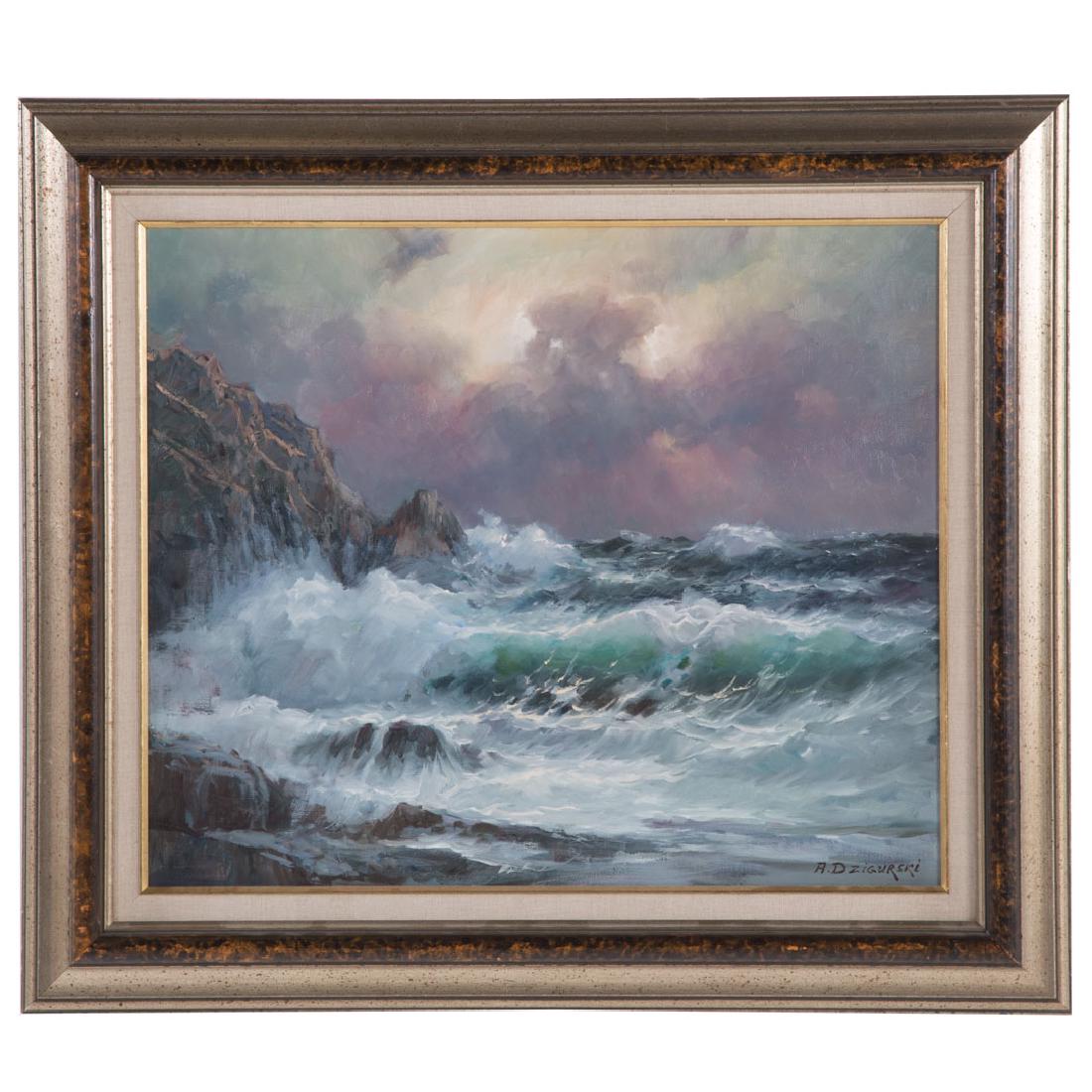 Alexander Dzigurski. Coastal Seascape, oil (1 of 4)