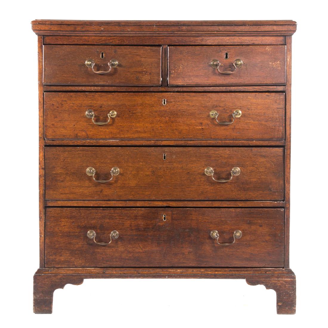 George III oak chest of drawers (1 of 5)
