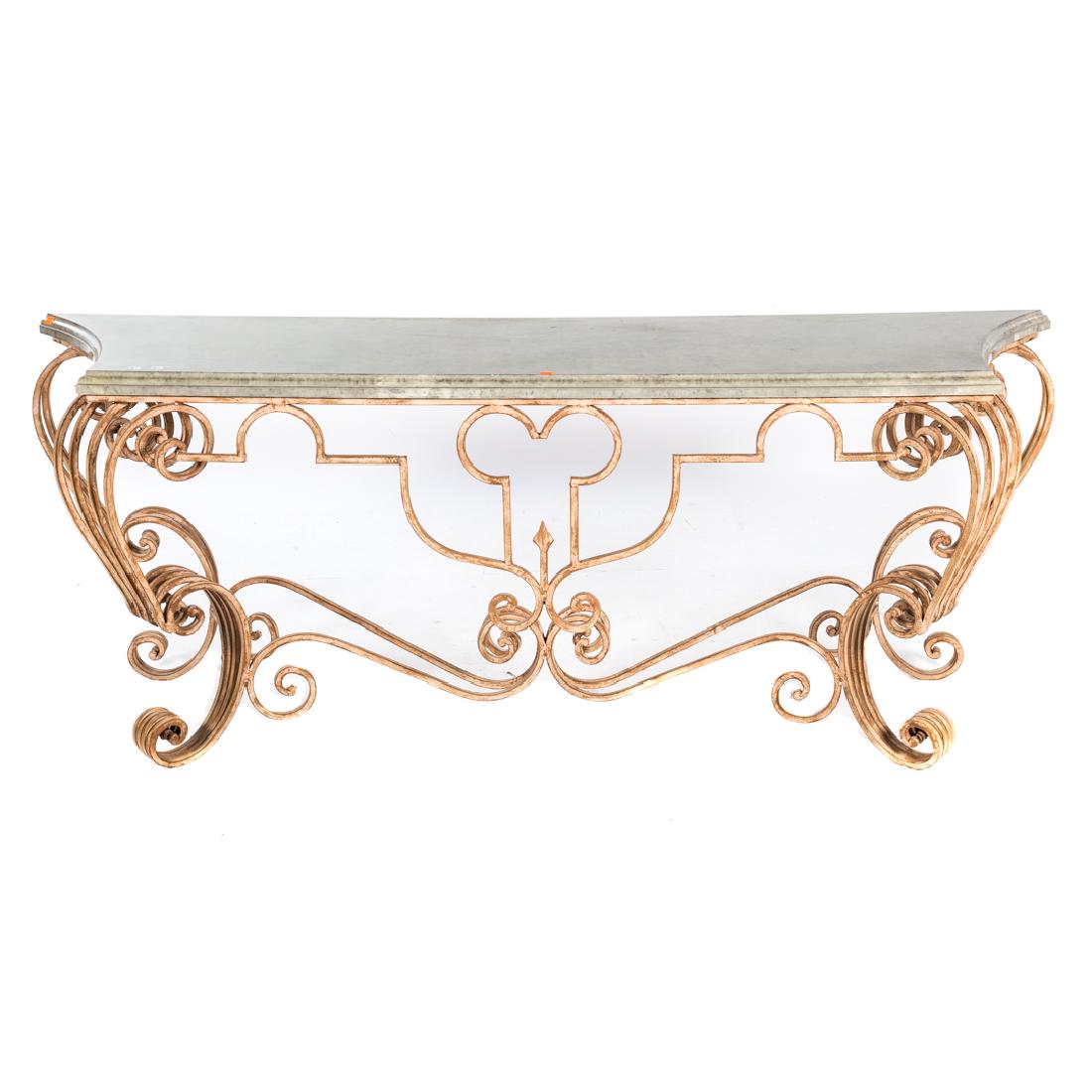 Italian Rococo style iron console table, (1 of 4)