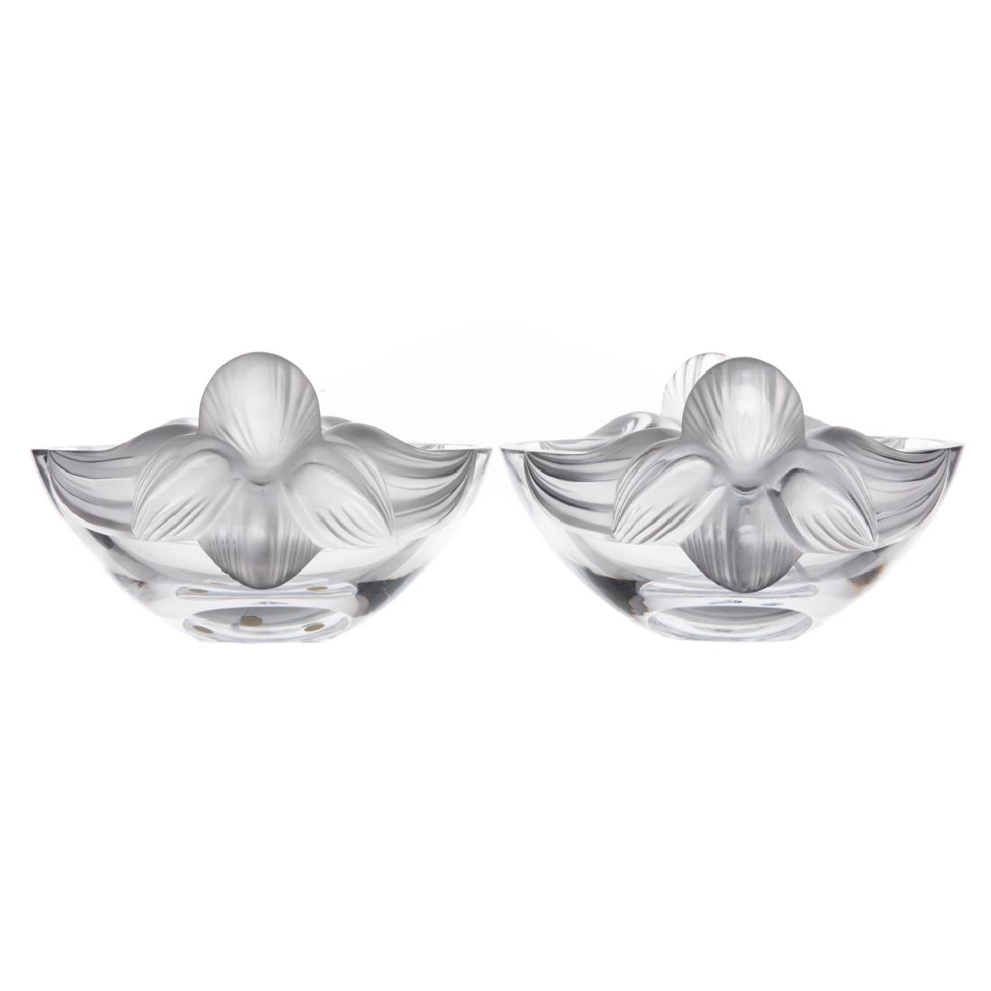 Pair Lalique crystal Perruches bowls (1 of 5)