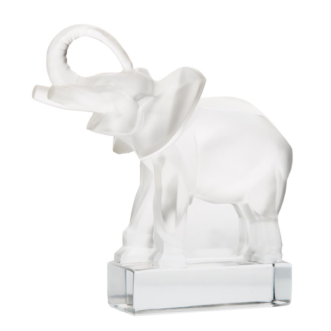 Lalique frosted crystal elephant paperweight (1 of 3)