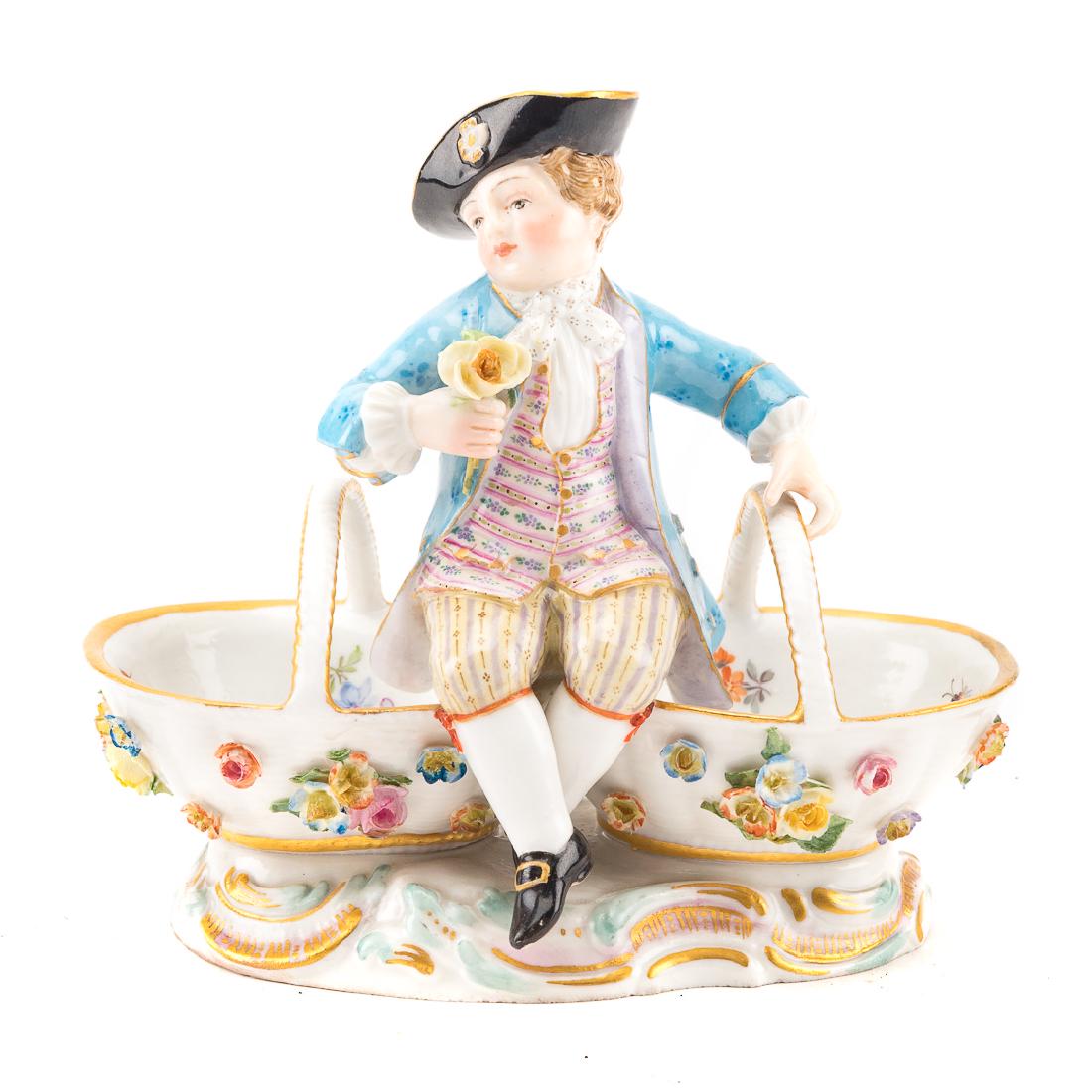 Meissen porcelain figural salt (1 of 5)