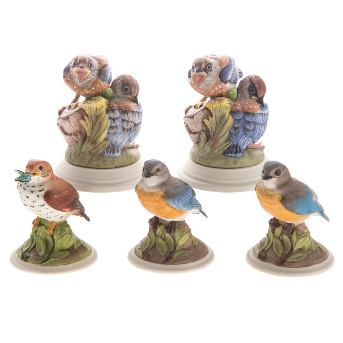 Five Boehm bisque baby/fledging birds (1 of 5)