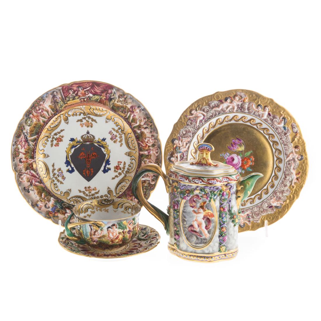 Five Capodimonte porcelain tea articles (1 of 7)