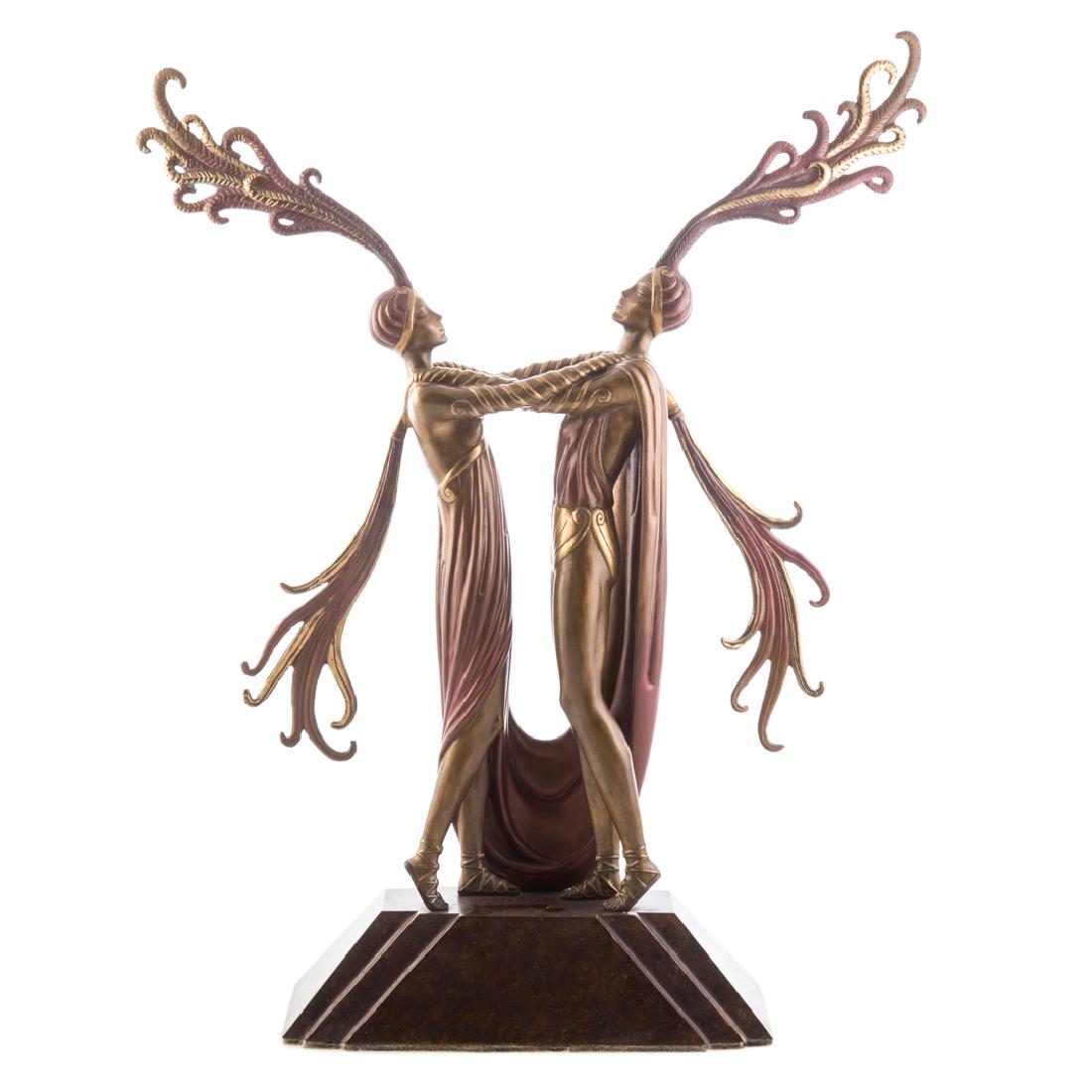 Erte, Kiss of Fire polychrome bronze (1 of 4)