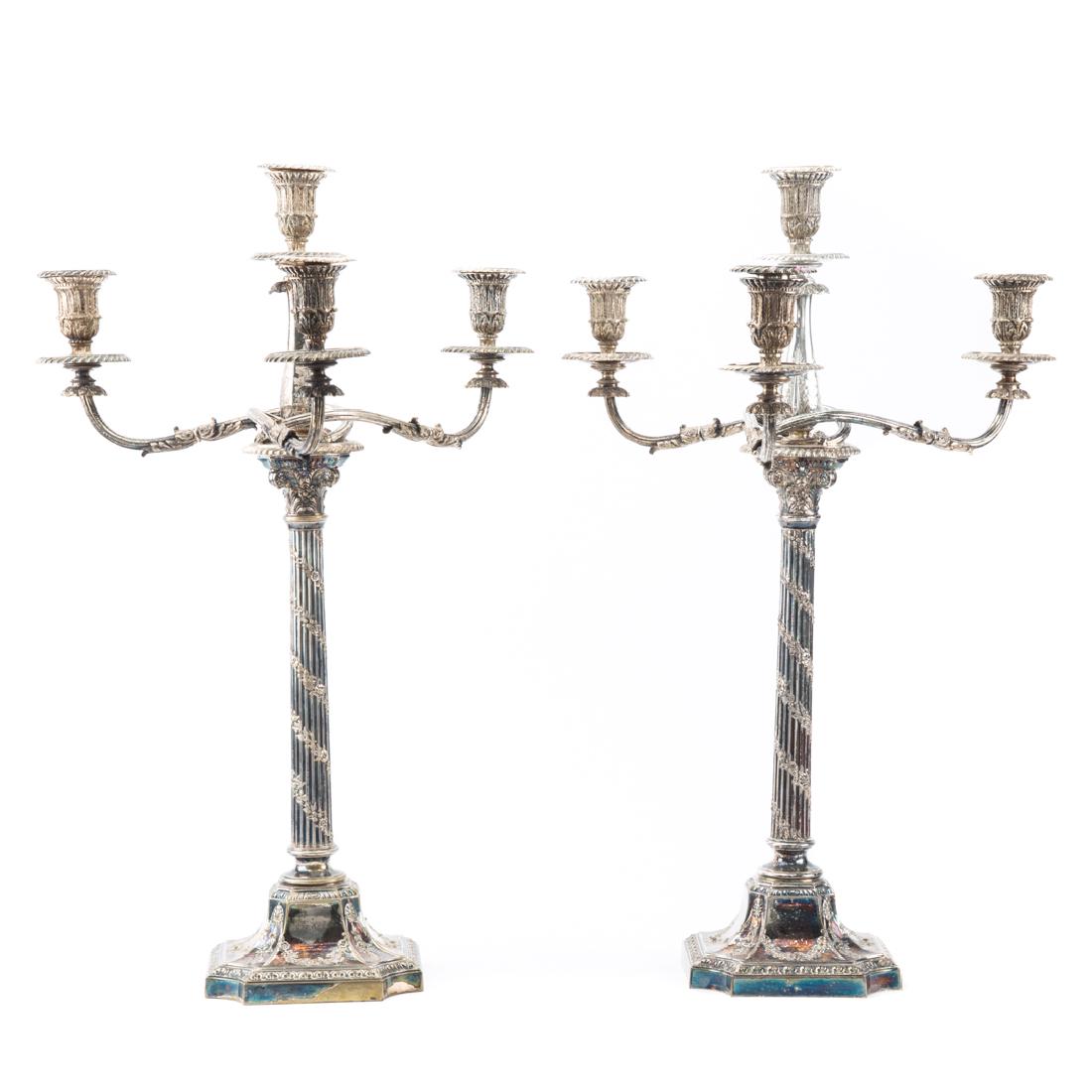 Pair Georgian style silver-plated candelabra (1 of 4)