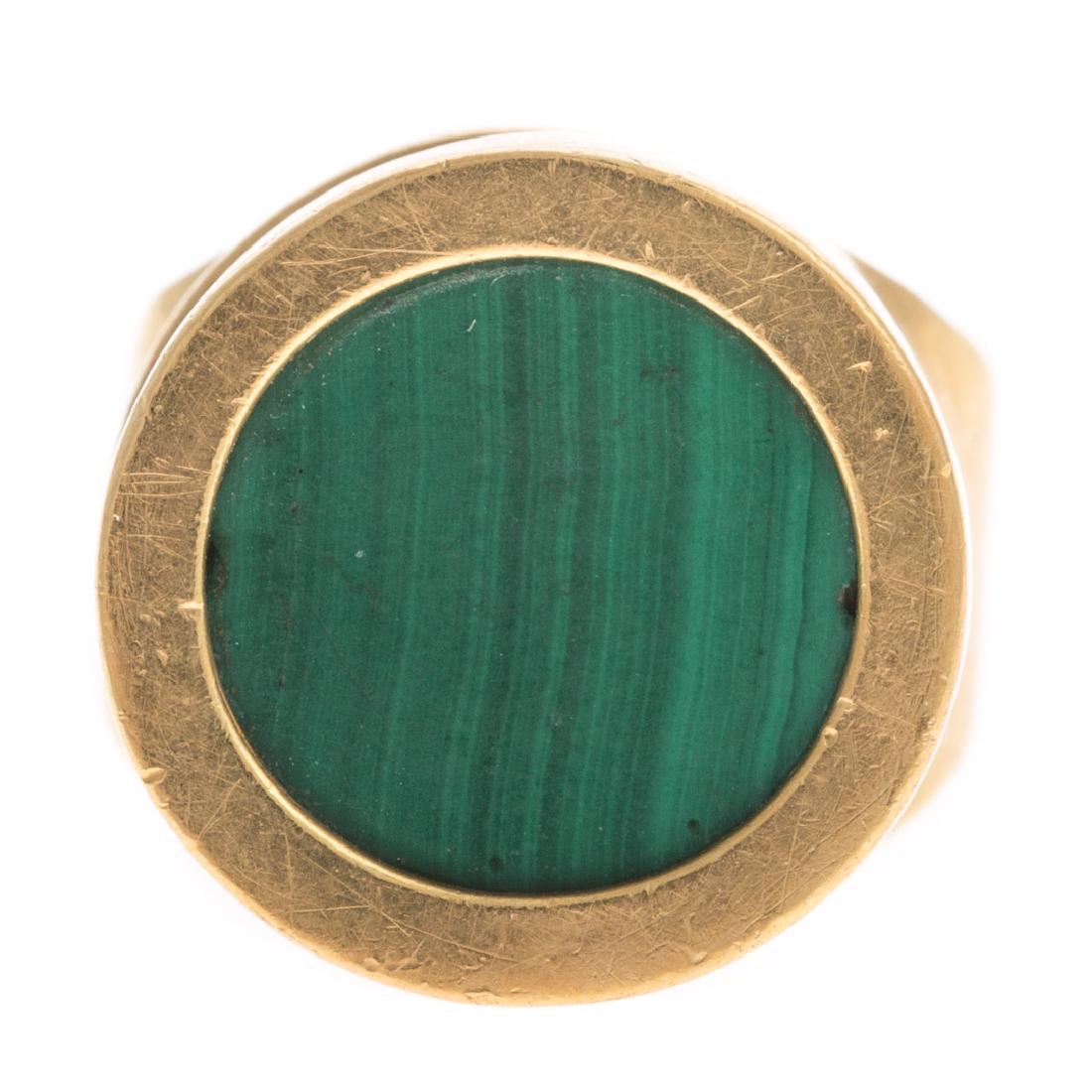 A Lady's Custom Made Malachite Ring in 18K (1 of 5)