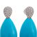A Pair of Rare Turquoise & Diamond Earrings - 2