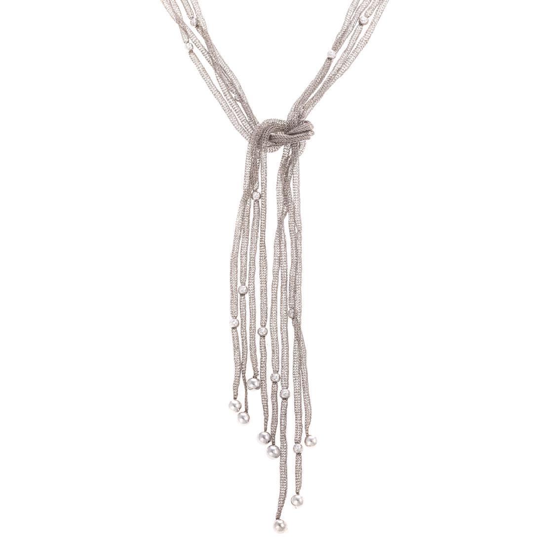 A Lady's 14K Triple Strand Mesh Necklace (1 of 6)