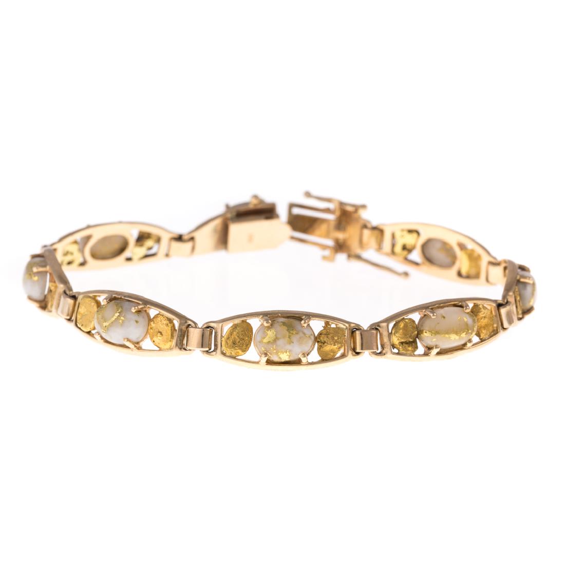 A Lady's 14K Gold Nugget Bracelet (1 of 4)