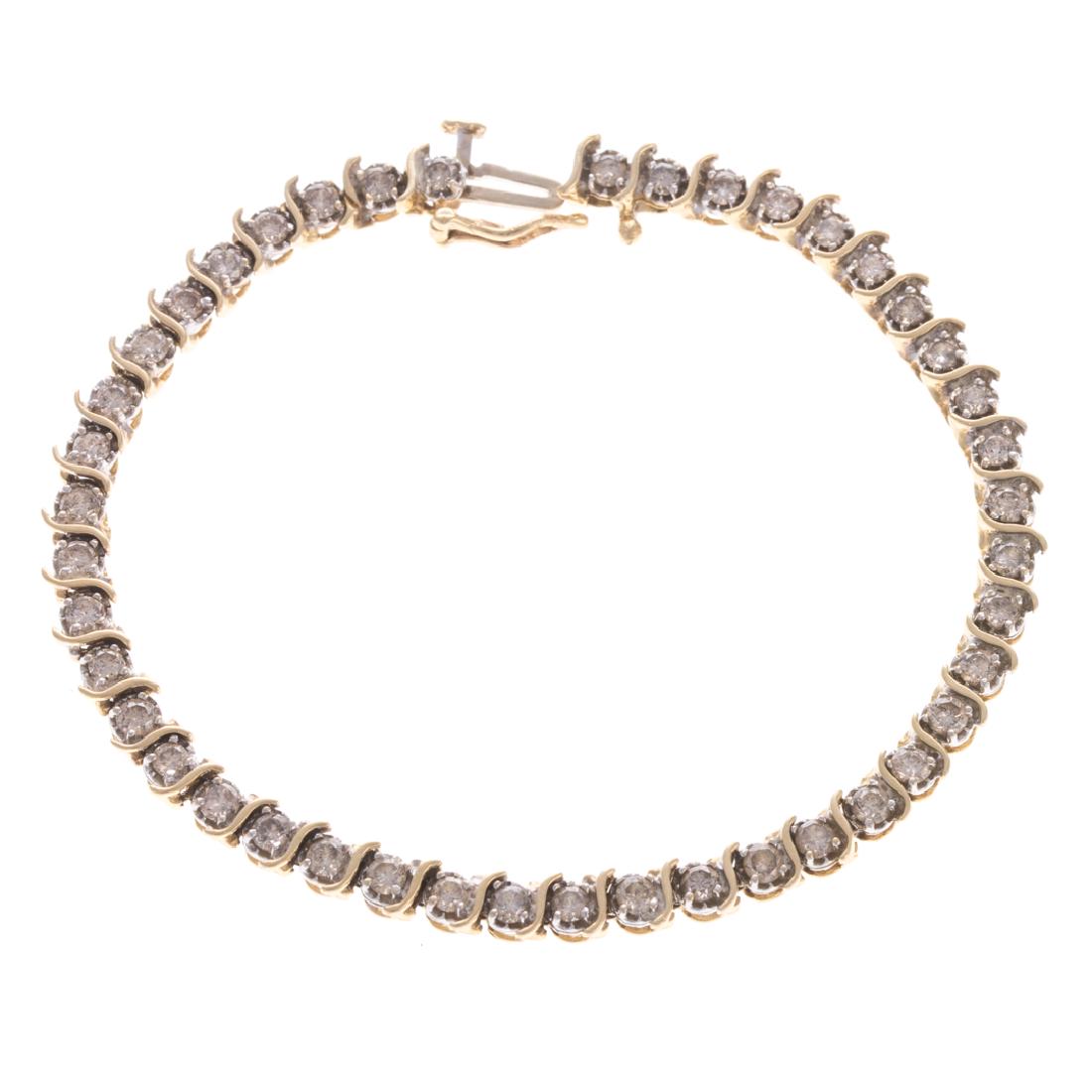A Lady's 3ct Diamond Tennis Bracelet (1 of 3)