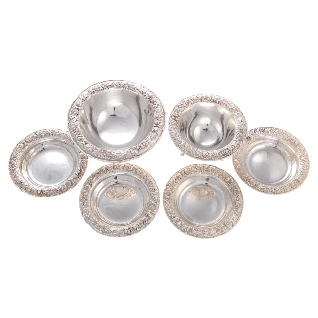 Six Kirk "Repousse" sterling silver bowls (1 of 5)